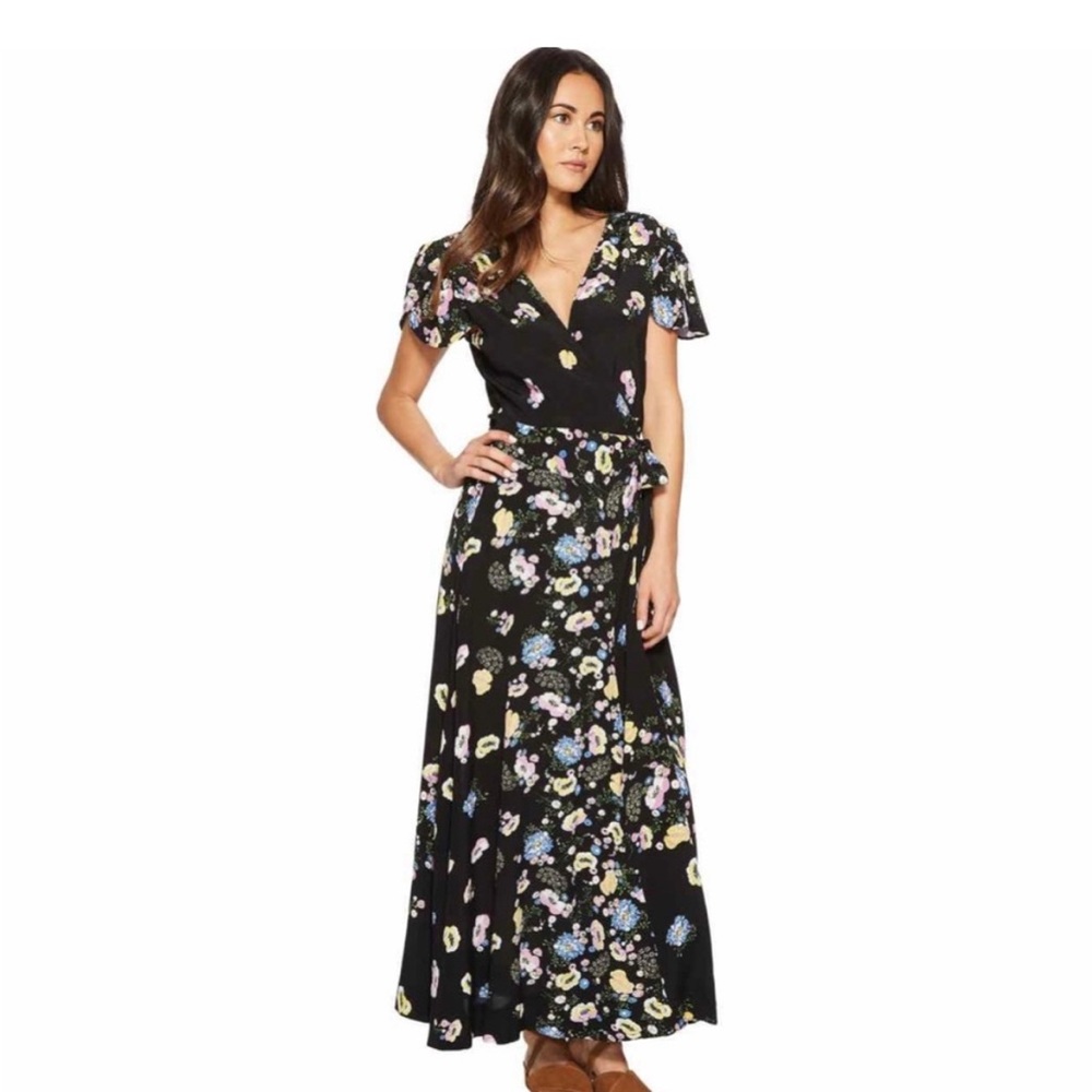 Free People Floral Wrap Dress